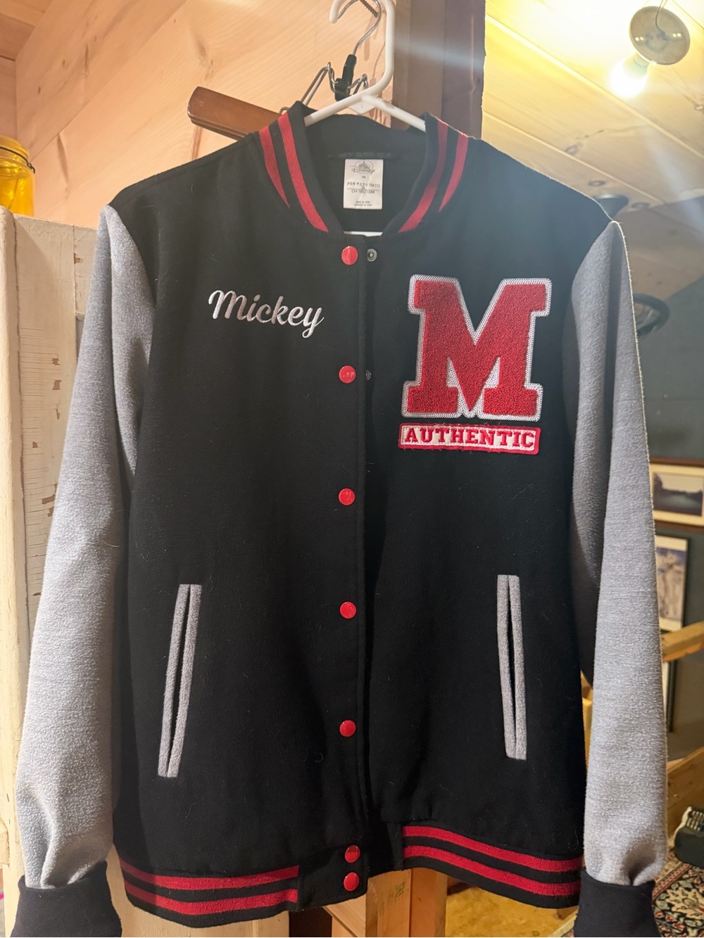 Disney Black and Red Letterman Jacket